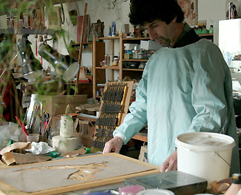 Christophe Liron dans son atelier.